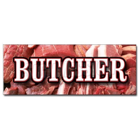 Signmission BUTCHER DECAL sticker shop meat quality usda beef pork poultry, D-12 Butcher D-12 Butcher